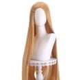 thumbnail image 1 of Long Straight Synthetic Wig, 100cm Lightweight & Breathable, Middle Part Realistic Hair Texture for Daily Wear & Cosplay, Comfortable Mesh Cap, Black, 1 of 8
