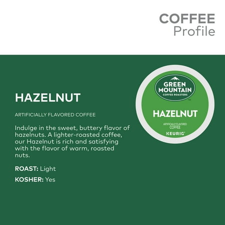 Green Mountain Coffee Hazelnut Keurig Single-Serve K-Cup pods, Light Roast Coffee, 36 Count