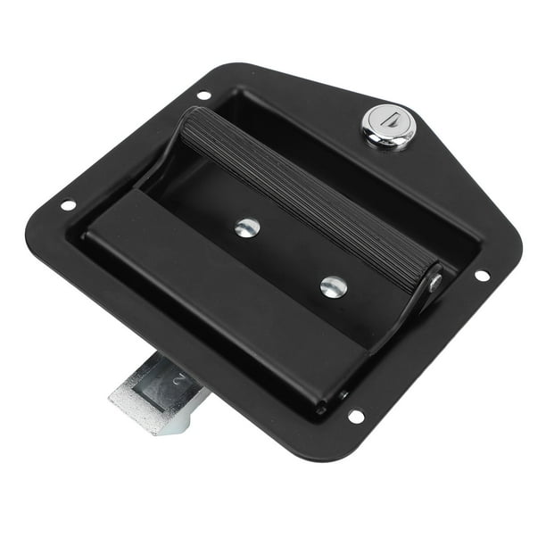 Cerradura De Paleta Para Caja De Herramientas, Pestillo Para Caja De Herramientas De Montaje Empotrado De 5,5x5,5 Pulgadas, Acero Al Carbono Recubierto De Negro Con Y Llaves