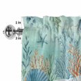 thumbnail image 2 of Marine Life Window Valance for Kitchen, Blue Shell Starfish Coral Eucalyptus Leaves Green Background Rod Pocket Short Curtain for Small Windows, Light Filtering Decorative Valance, 60 x 18 Inch, 2 of 9