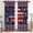 Vintage Map Flag, variant on American Flag Blackout Curtains, 2 Panels, 42" W x 63" L, Patriotic USA Map Window Drapes for Bedroom, Rustic Wood Stars and Stripes Room Darkening Grommet Window Treatments, Grommet Top