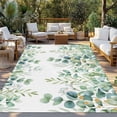 thumbnail image 2 of Sage Green Eucalyptus Leaves Outdoor Rug for Patio/Deck/Porch, Non-Slip Large Area Rug 4 x 6 Ft, Spring Summer Botanical Indoor Outdoor Rugs Washable Area Rugs, Reversible Camping Rug Carpet Runner, 2 of 8