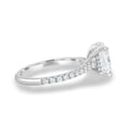thumbnail image 3 of 3.00Ct Elongated Cushion Cut Lab-Grown Diamond Engagement Ring, Hidden Halo & Pavé, 18K White Gold, 3 of 7