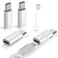thumbnail image 1 of Paquete De 4 Adaptadores Lightning A Usb C De Carga Rápida De 27 W, Compatible Con Iphone 16/15 Pro Max, Ipad, Airpods, Samsung S24/S23, Solo Carga Y Datos De Píxeles (Sin Audio/Otg), 1 of 5