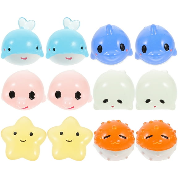 12pcs Luminous Miniature Decor Fish Tank Decor Glow In The Dark Aquariums Marine Animal Decor