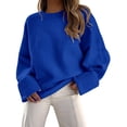 thumbnail image 1 of Suéter PRETTYGARDEN Azul Oversized Peludo Cuello Redondo XS, 1 of 8
