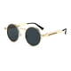 thumbnail image 2 of Gafas de sol estilo steampunk con espejo Prince, redondas, estilo retro, con resorte, con patas de metal y lados delgados, 2 of 2