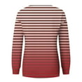 thumbnail image 4 of Women's Black and White Striped Long Sleeve Shirt, Casual Round Neck Blouse Tops, Printed Sweatshirt Style Blouse for Women, 4 of 5