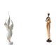 thumbnail image 1 of Escultura de plumas, estatua moderna, colección de resina, artesanías, adorno de escritorio, figura decorativa, figura de mujer africana, estatua, obr, 1 of 8