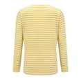 thumbnail image 5 of Tittly T Shirts for Women Graphic Tees Women's Casual Striped Long Sleeve Tops Crew Neck Knit Ribbed Basic T Shirts Womens Long Sleeve Tops Tshirts Shirts Yellow M, 5 of 6