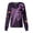 Dark Purple, variant on Domzest Halloween Scrub Top for Women Button Front Halloween Print Scrub Top Crew Neck Cute Nurse Uniform Dark Gray 3XL