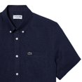 thumbnail image 3 of Lacoste - Camisa de Lino de Ajuste Regular para Hombre, Azul Marino, Large, 3 of 7