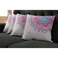 thumbnail image 5 of Ambesonne Mandala Throw Pillow Cover 4 Pack, Ornamental, 16", Pale Pink Purple, 5 of 5