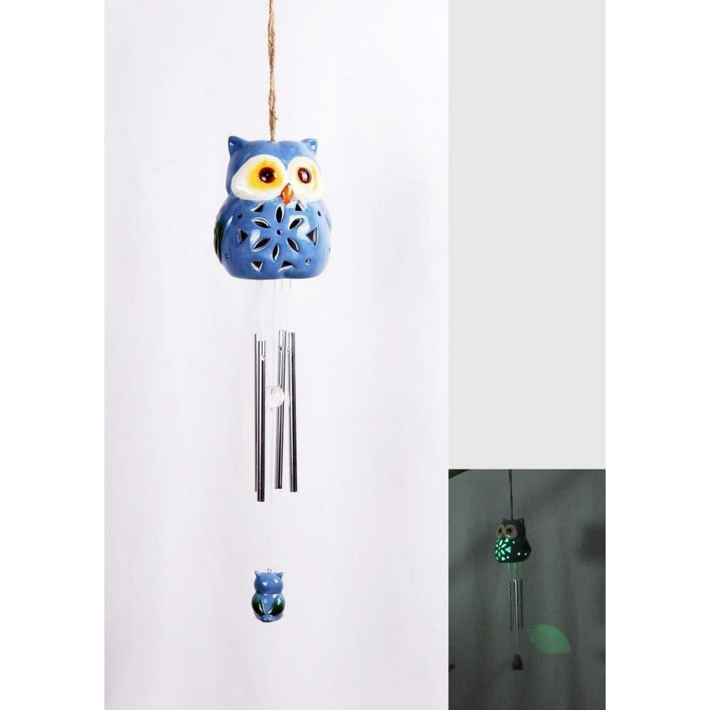 Lightahead® Solar Owl Windbell Light Solar Powered Owl Color Changing