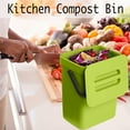 thumbnail image 5 of Small Plastic Trash Can, Hanging Small Trash Can with Lid Under Sink for Kitchen, Food Waste Bin for Countertop, Mountable Garbage Can for Bathroom, RV, 5L/1.3 Gal, Green, 5 of 7
