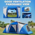 thumbnail image 5 of Tiendas de campaña para acampar, tienda familiar impermeable para 10 personas con doble capa y 4 ventanas de malla grandes, resistente a la intemperie, fácil instalación, tienda grande de 2 habitacion, 5 of 5