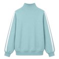thumbnail image 5 of Mock Neck Sweatshirt Women Fall Fashion Oversized Turtleneck Pullover Side Stripes Long Sleeve Casual Sweatshirts Light Green L, 5 of 7