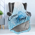 thumbnail image 4 of Saying Soft Flannel Fleece Throw Blanket, Bath Tub Design with a Come and Sing Message Happy Style Typography, Cozy Plush for Indoor and Outdoor Use, 70" x 90", Pale Blue White, by Ambesonne, 4 of 5