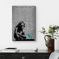 thumbnail image 3 of Wall26 Framed Canvas Print Wall Art 80s Newspaper Print Banksy Girl Graffiti & Street Art Urban Architecture Cityscape Grunge Dark Modern Art Decor for Bedroom/Dining Room/Office - 12"x18", 3 of 5
