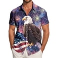 thumbnail image 2 of Yindaity July 4th Shirts for Men USA 4th of July Shirts for Men American Flag Short Sleeve Patriotic Independence Day Tee Top(Purple,XL), 2 of 6