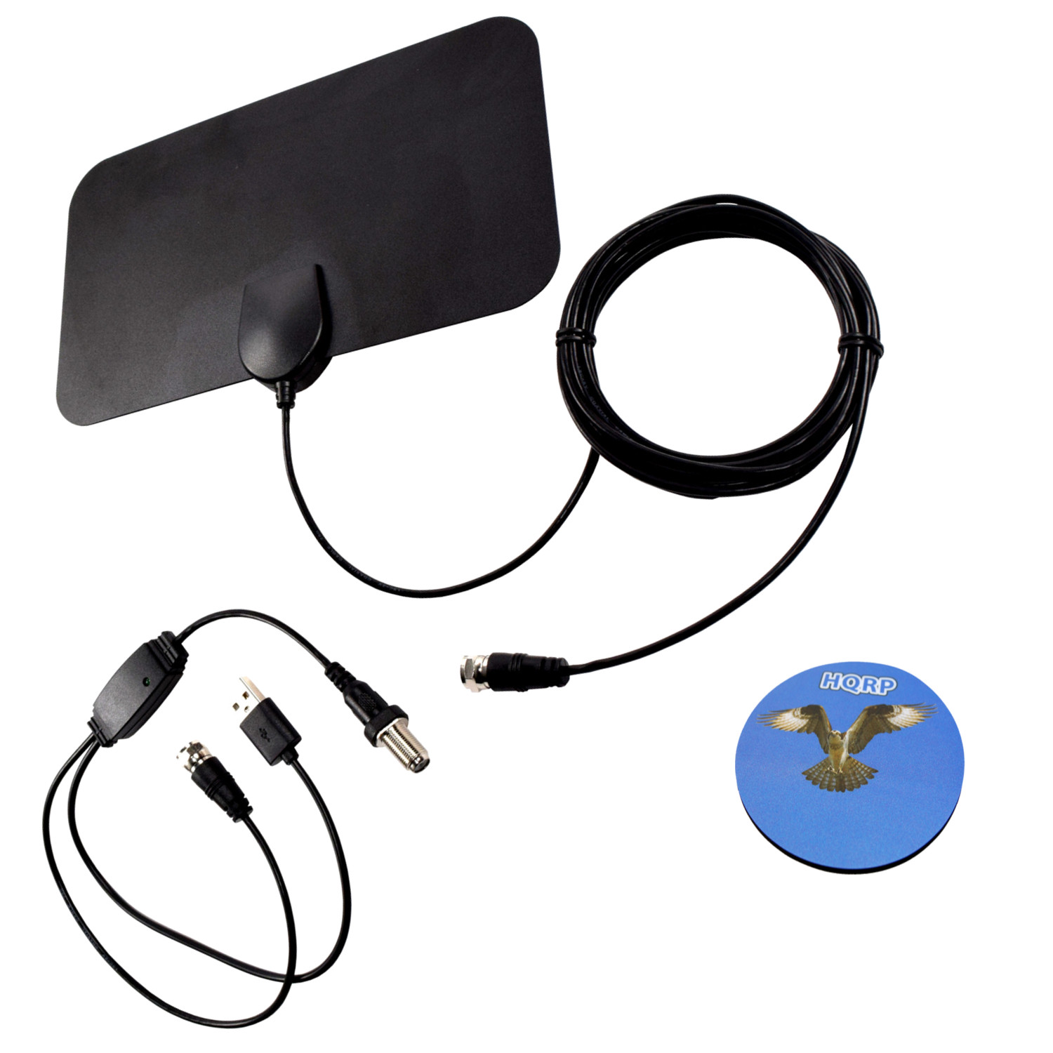 HQRP HDTV Amplified 4K 1080p 3550 miles antenna for Vizio D32D1