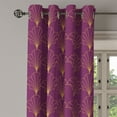 thumbnail image 2 of Ambesonne Art Deco Grommet Curtain, Plum Vintage Line Shells, 50"x84", Plum and Sand Brown, 2 of 5