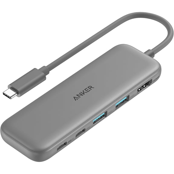 Anker USB C Hub, 5-in-1 USBC to HDMI Splitter with 4K Display | 85W Max PD, 1 Powered USB-C 5Gbps & 2 Powered USB-A 3.0 5Gbps Data Ports, Compatible for MacBook Pro, MacBook Air, Dell and More (Grey)