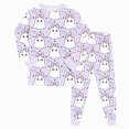 thumbnail image 6 of TOWED22 Kids Pajamas For Girls Boys Skeleton Pumpkin Ghost Graphic Cotton Sleepwear Toddler Clothes Halloween Pumpkin Outfit(Light Purple,2-3 Y), 6 of 9