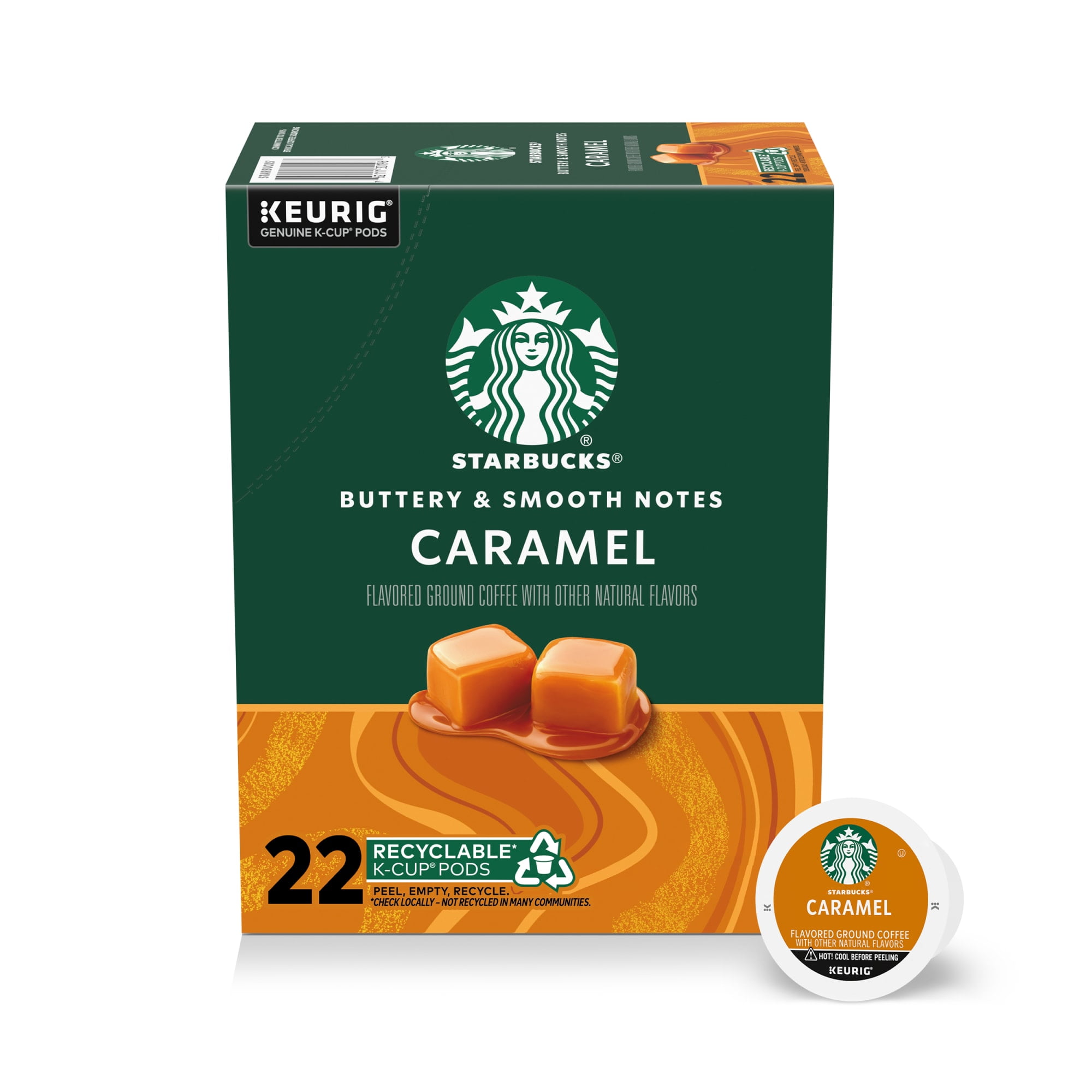 Starbucks Flavored Keurig K-Cup Coffee Pods, Variety Pack, Caramel, Cinnamon Dolce, Vanilla, 66 Count