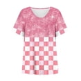 thumbnail image 4 of Blusas de Manga Corta para las Mujeres con Cuello en V Impreso Suéter Casual Top, Blusas para las Mujeres Casual, 4 of 4