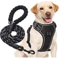 thumbnail image 1 of Negro - Arnés antitirones para perros medianos y grandes, tejido Oxford reflectante ajustable para un fácil control, incluye una correa resistente de regalo (talla L para perros grandes de 18 a 30 cm), 1 of 5