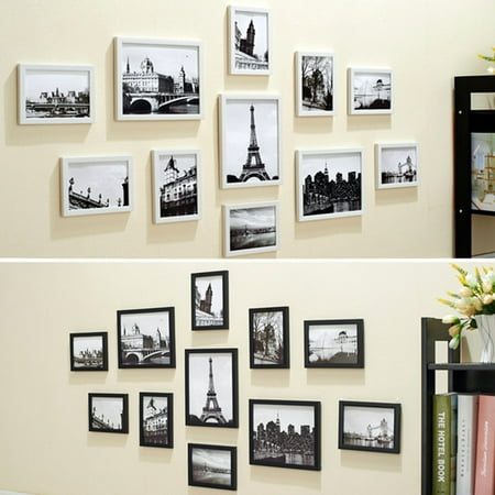 Jeteven 11Pcs Wall Hanging Photo Frame Set Family Picture Display Modern Art Home Decor,White (Best Way To Display Photos)