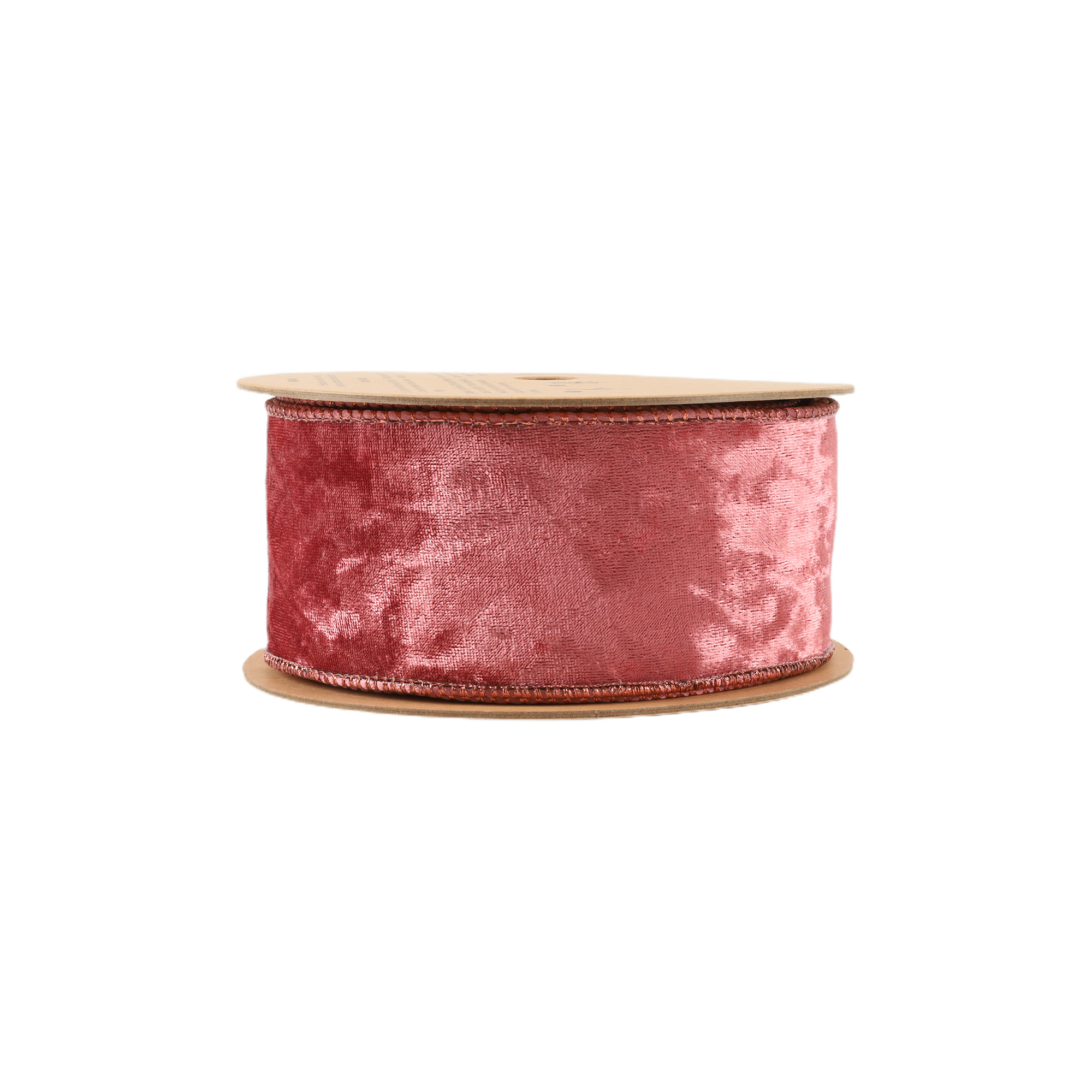LaRibbons 2 1/2" Reversible Frosted Velvet Wired Ribbon, Rose/Rose, 10 Yard Roll