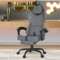 thumbnail image 4 of Wasait Gaming Chair With Footrest, Ergonomic Comfortable Gamer Chair For Adult, Office Computer Desk Game Chairs With Massage Lumbar Cushion and Headrest, Gray&Black, 4 of 10
