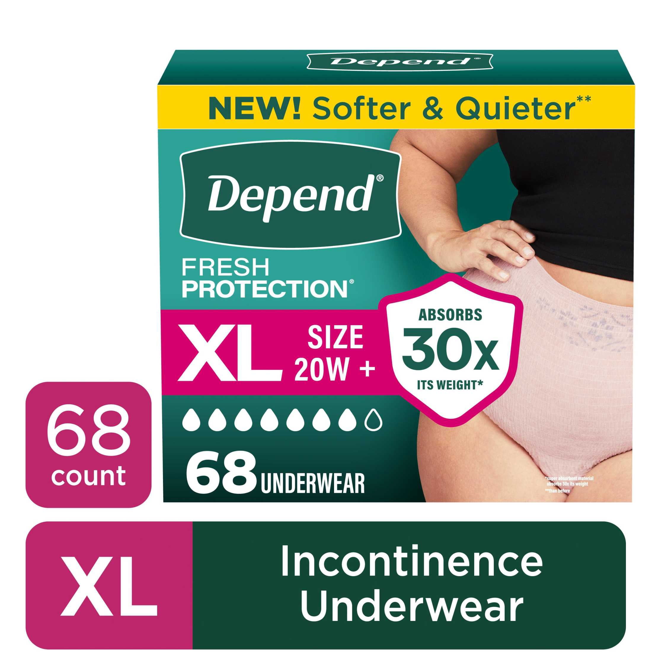 Depend Fresh Protection Incontinence Underwear for Women, Adult