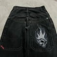 thumbnail image 1 of Lnyulong Unisex Graphic Embroidered Baggy Jeans, Retro Blue, 1 of 6