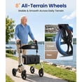 thumbnail image 6 of VOCIC Lightweight Rollator Walker with Seat for Seniors, 8" All-Terrain Wheels, 300 lbs Capacity, Aluminum, Purple, 6 of 9