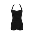 thumbnail image 5 of Ltctricy Swim Rompers for Women Halter Tie Backless Solid Color Slimming Bathing Suits One Piece Swimsuits, 5 of 5