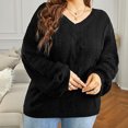 thumbnail image 5 of Strickpullover Dame Pull Oversize Gobbstrick Winterpullover Strickpulli Pull Lssig Outwear Casual Élégant einfarbig(L), 5 of 5
