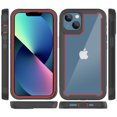 thumbnail image 2 of Xihaiying iPhone 13 Case + Screen Protectors + Camera Lens Protector + Phone Belt Clip, Non-Yellowing, Anti-Scratch, Slim pc clear back cover, 2 in 1 Case for iPhone,(Black+Red), 2 of 10