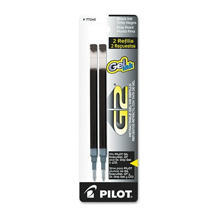 Pilot Refill for G2 Gel, Dr. Grip Gel/Ltd, ExecuGel G6, Q7, Fine Tip, Black, 2/Pack