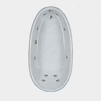 WaterTech Acrylic 72 in. x 36 in. Reversible Drain Drop-In Whirlpool Tub - White