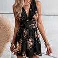 thumbnail image 2 of ZEHJUHAN Women's Deep V-Neck Floral Print Jumpsuit - Sexy Back Tie Detail Shorts Romper For Summer Black，XL, 2 of 7