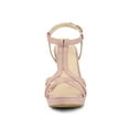 thumbnail image 6 of BLISSFUL STEP Women T Strap Slingback Platform Stiletto Heel Sandals, 6 of 7