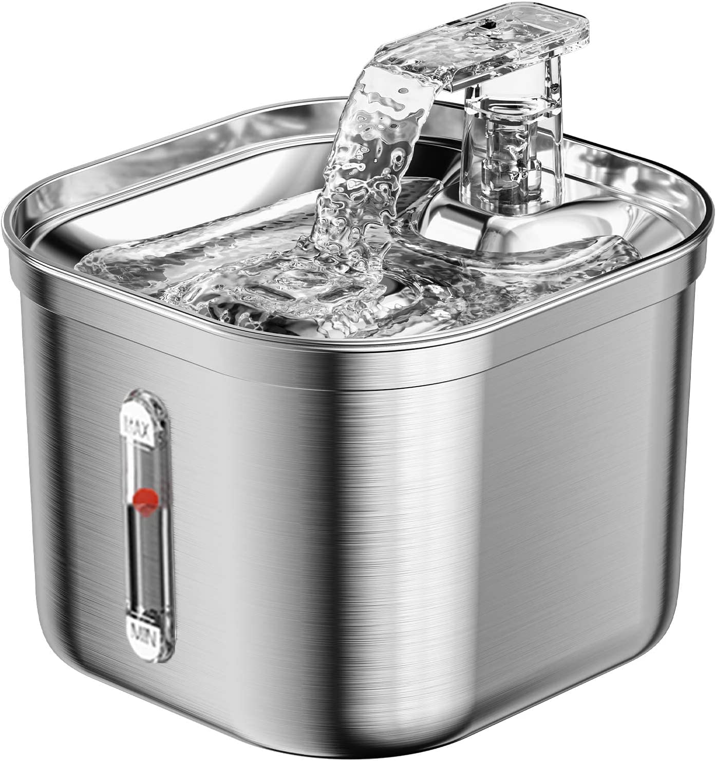 Cat Water Fountain, 74oz/2.2L Stainless Steel Cat Fountain, Quiet