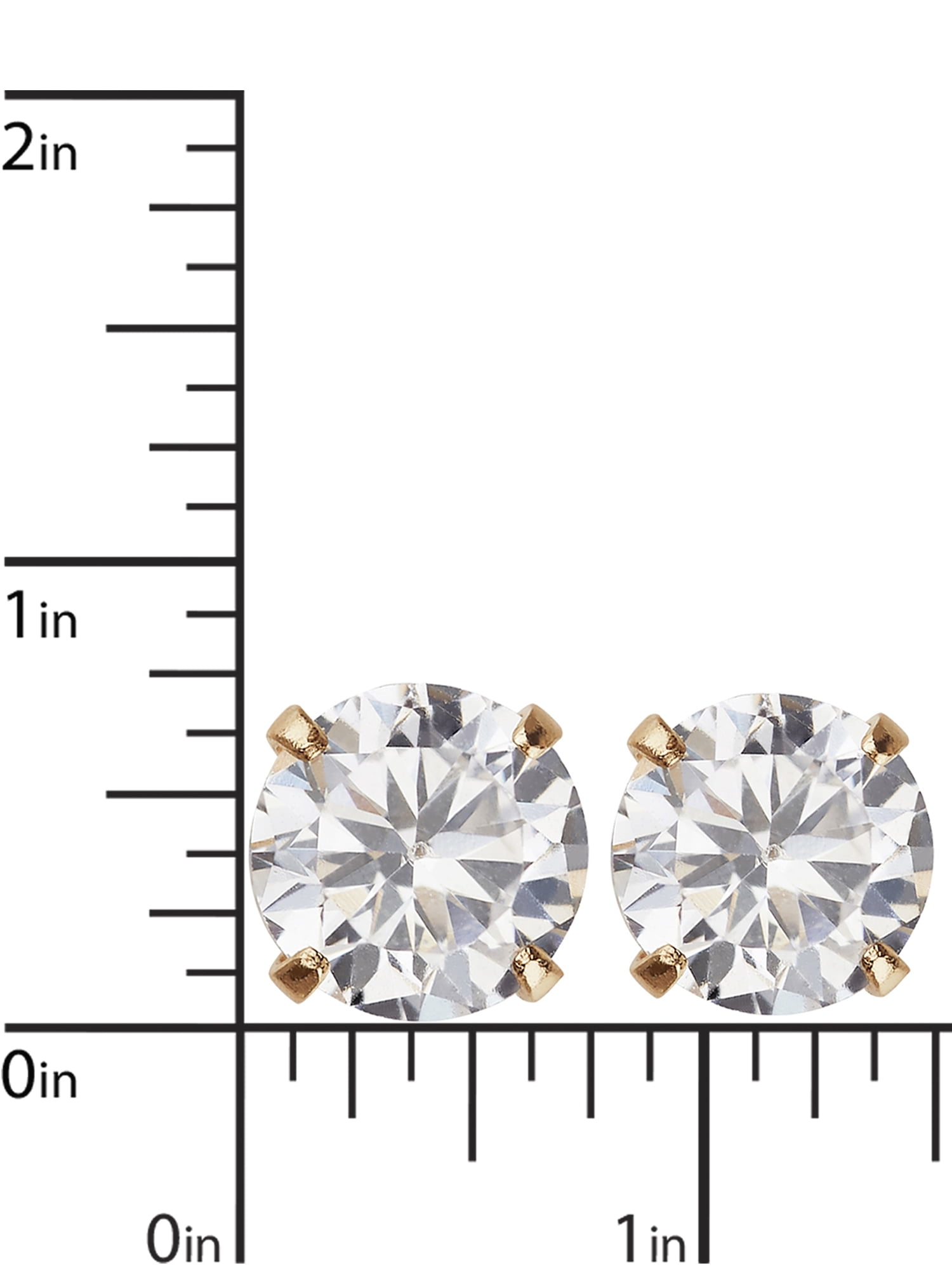 Brilliance Fine Jewelry Girls Cubic Zirconia Front Back Earrings in 10K Yellow Gold