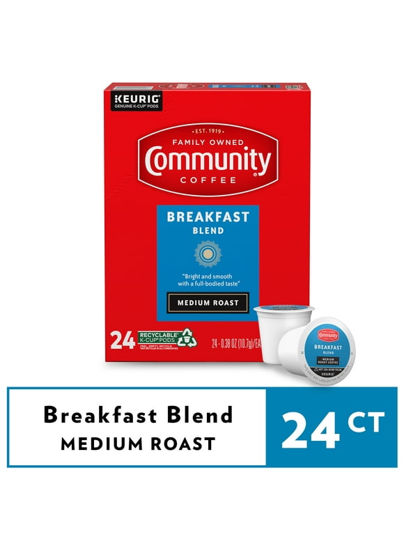 Community Coffee Breakfast Blend Pods for Keurig K-cups 24 Count
