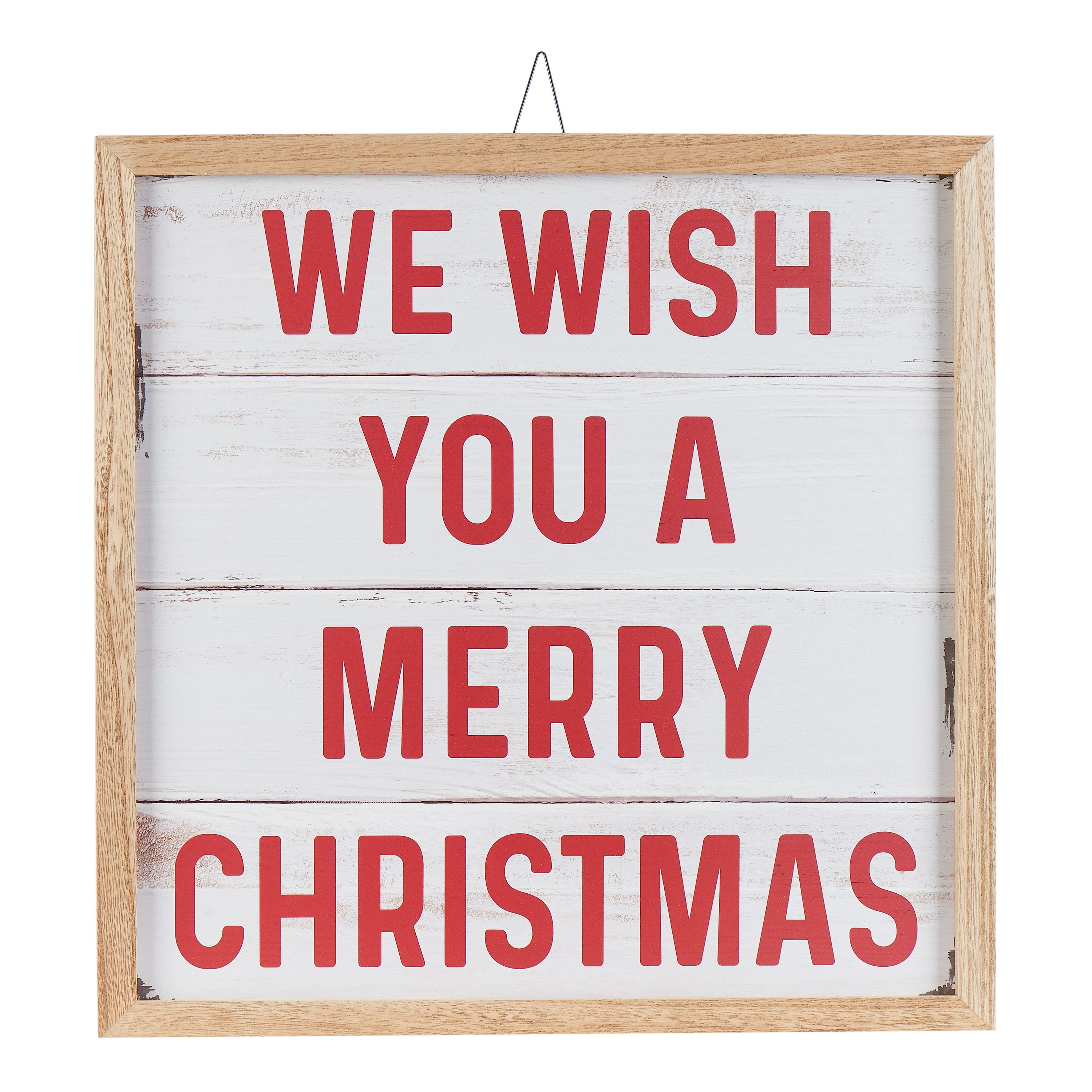 Holiday Time We Wish You A Merry Christmas Hanging Sign Decoration, 18