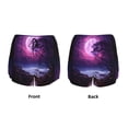 thumbnail image 3 of Susaid Purple Moon Tree Night Sky Print Women's High Waisted Running Shorts Quick Dry Athletic Gym Track Workout Shorts Zip Pocket-Large, 3 of 7