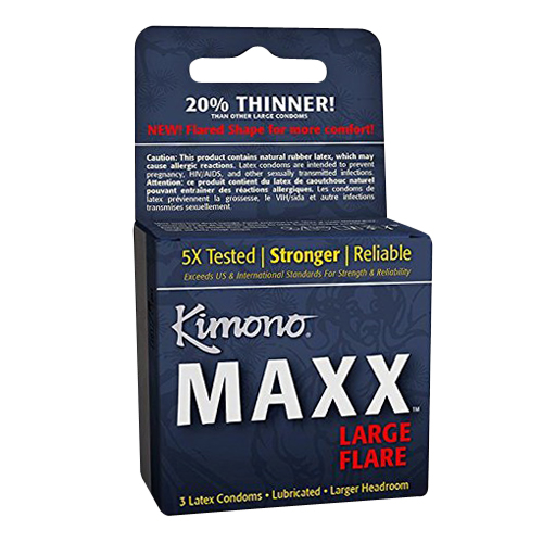 Kimono Condoms Maxx Large Flare Condoms, 3 Ea, 3 Pack
